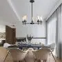 KOSTOMO 5 Light Black Chandeliers Contemporary Hanging Industrial Vintage Pendant Lights Modern Lighting Fixtures with Clear Glass Shade for Dining Room Bedroom