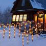 TrueCraftware Candy Cane Pathway Markers - 22-Inch Indoor & Outdoor Christmas Lights - Decorations for Walkway, Driveway, Garden, Lawn - Set of 10 Lighting Stakes with 6 Bulbs Each - 110 Volts Power