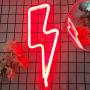 Lightning Neon Signs for Wall Decor,USB or Battery Decor Light,Neon Light for Bedroom,LED Neon Decorative Lights for Christmas,Party,Girls Living Room (Red)