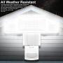Solar Lights Outdoor, AmeriTop Super Bright LED Solar Motion Sensor Lights with Wide Angle Illumination; 1600LM 6000K, 3 Adjustable Heads, IP65 Waterproof Outdoor Security Lighting (White)
