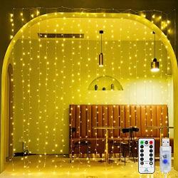 Ollny LED Curtain Lights 300 LED Hanging Lights 9.8Ft9.8Ft Fairy Lights with Remote 8 Modes and USB Plug in String Light for Bedroom Wall Decoration for Girl Children Indoor Outdoor Party Christmas