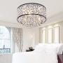 DINGGU 4 Lights Flush Mounted Modern Drum Ceiling Light Chandelier Lamp Fixtures Rain Drop Decoration
