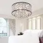 DINGGU 4 Lights Flush Mounted Modern Drum Ceiling Light Chandelier Lamp Fixtures Rain Drop Decoration