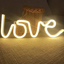 Fancci Love Neon Sign, Decorative Love Neon Signs for Wall Decor, Cute Neon Light Sign, USB/Battery Led Signs Neon Lights for Bedroom, Kids Room, Party, Birthday, Christmas (Warm-White)