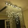 APBEAM Modern Crystal Raindrop Chandelier, Flush Mount Chandelier Crystal Ceiling Light for Dining Room Living Room W8''H40''