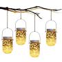 Solar Mason Jar Lights,8 Pack 30 Led Hanging String Fairy Jar Solar Lantern Lights for Outdoor Patio Garden Yard and Lawn Decoration（Hangers and Jars Included）