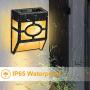 Solar Wall Deck Lights Outdoor - 2 Modes Solar Led IP65 Waterproof Lighting for Landscape, Outdoor Garden, Patio, Yard, Deck, Garage, Fence, Warm Yellow/Color Changing (6 Pack)