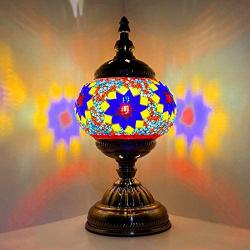 Marrakech Turkish Moroccan Handmade Mosaic Table Desk Bedside Lamp Unique Vintage Stained Glass Night Lamp Decorative Tiffany Lamp for Living Room (3)