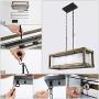 KSANA Farmhouse Chandelier, Dining Room Lighting Fixtures Hanging in Rustic Rectangle Wood and Metal Finish, Linear Pendant Lamps with PC Shade for Kitchen Island, Entryway