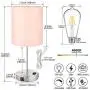 Touch Control Table Lamp, 3 Way Dimmable Modern USB Desk Lamp with 2 Fast Charging Ports and AC Outlet, Bedside Nightstand Lamp for Bedroom, Living Room, Office, ST64 6W 4000K LED Bulb Included