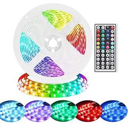 LED Strip Lights 32.8ft 5050 DIY Color Changing RGB LED Strip Light with Remote Control & Power Supply, Easy Installation Led Tape Light for Bedroom, Home, TV, Kitchen, Party, Lighting Room Decoration