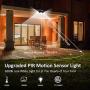 Solar Lights Outdoor Motion Sensor, 3 Adjustable Heads Solar Motion Sensor Light Outdoor, Security Lights 270° Wide Angle IP65 Waterproof Flood Lights for Porch Garden Patio Yard Garage, 2 Pack