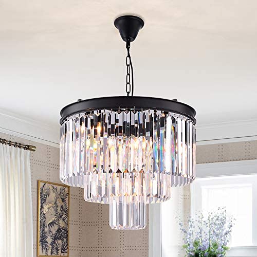 Zgear 7 Lights Luxury Modern/Contemporary Crystal Chandelier Ceiling Light Pendant Light for Dining Room, Living Room (7 Lights)