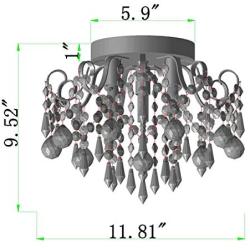 Q&S Small Chandelier, Modern Gold Mini Crystal Chandelier Ceiling Light Fixture for Bedroom,Hallway, Entryway ,G9 3-Light.