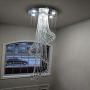 Munsinn Crystal Chandelier Modern K9 Crystal Spiral Raindrop Chandelier 7-Lights Flush Mount LED Ceiling Light Fixture Pendant Lamp for Dining Room Bathroom Bedroom Livingroom