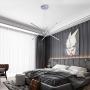 MADEM Modern LED Pendant Light, Creative Foyer Hanging Light Fixture with Linear Shape Dimmable Contemporary Chandelier for Living Dining Room Bedroom Kitchen Island, 6000K, Silver