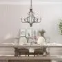 Lampundit 6-Light Farmhouse Chandelier for Dining Room Kitchen Island Lighting Hanging Fixture, 27.5 inches Diameter, Oil Black & Gray Finish