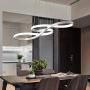LAKIQ Modern Dimmable LED Hanging Chandelier Pendant Light Fixture Remote Control Dining Room LED Island Lighting for Living Room Bedroom(White, 23.5’’, Stepless Dimming)