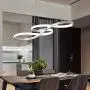LAKIQ Modern Dimmable LED Hanging Chandelier Pendant Light Fixture Remote Control Dining Room LED Island Lighting for Living Room Bedroom(White, 23.5’’, Stepless Dimming)