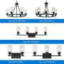 MELUCEE 6-Light Chandeliers for Dining Room, Farmhouse Lighting Black Light Fixtures Ceiling Hanging Industrial Pendant Light for Kitchen Island Bedroom Living Room