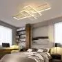 Modern Ceiling Lamp LED Stepless Dimming with Remote Control Close to The Ceiling Light Fixture Geometric Ceiling Light for Living Room Bedroom Office Indoor Chandelier Diameter 90 cm x 60CM (White)