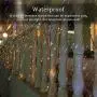 Solar String Lights Waterproof Holiday String Lights, Outdoor/Indoor String Lights, 8-Lighting Modes, Fairy Lights, Holiday Christmas Lights Decoration, 33ft, 100-LED, 2 Pack (Warm White)