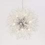 LITFAD Crystal Pendant Light Anti-Glare LED Dandelion Chandelier Modern Style Ceiling Hanging Light in Chrome for Dining Room Reception Cafe Clothes Stores - 19.5'' Wide