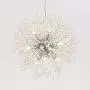 LITFAD 16'' Wide Crystal Pendant Light Anti-Glare LED Dandelion Chandelier Modern Style Ceiling Hanging Light in Chrome for Dining Room Reception Cafe Clothes Stores