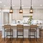 Giluta Simple Pendant Light Retro Island Pendant Lighting Fixture, Farmhouse Kitchen Hanging Ceiling Light with Seeded Glass Shade for Bedroom Living Room Bathroom (P0039)