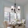 Lucidce Contemporary 3 Lights Chandelier with Clear Glass Shades, Black Finish Lighting Fixtures Ceiling Rustic Farmhouse Dining Room Light Adjustable Chain Pendant Lights Kitchen Island Entryway