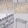 Q&S Rectangle Crystal Chandelier Lighti Fixture, Modern Chrome 6 Lights Chandeliers Ceiling Light Fixture for Dinning Room, Living Room,Kitchen Island, Hotel Lobby,Chrome