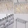 Q&S Rectangle Crystal Chandelier Lighti Fixture, Modern Chrome 6 Lights Chandeliers Ceiling Light Fixture for Dinning Room, Living Room,Kitchen Island, Hotel Lobby,Chrome