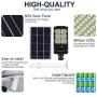 Sunlement 300W LED Solar Street Lights, Outdoor Dusk to Dawn Pole Lights with Remote Control, 660 LEDs, Waterproof, for Parking Lot, Pathway, Garden, Yard, Patio(Cool White)