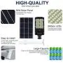 Sunlement 300W LED Solar Street Lights, Outdoor Dusk to Dawn Pole Lights with Remote Control, 660 LEDs, Waterproof, for Parking Lot, Pathway, Garden, Yard, Patio(Cool White)