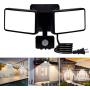 DLLT 20W Motion Sensor Led Flood Light, Outdoor Sensitive Exterior spot Lights for Home Security, Plug Detector Wall Fixture lamp for Garage,Outside,Porch,Yard,Garden, Pathway, IP65 Waterproof Black