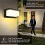 Outdoor Wall Lights Motion Sensor 18W, LIGHTESS Dusk to Down Exterior Wall Sconces Black IP65 Waterproof Porch Lights Square, Warm White, OT756P