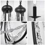 MIPAWS 6-Light Black Farmhouse Crystal Chandelier 23.6 Inch, Modern Industrial Style Ceiling Lighting Fixture, Pendant Light for Dining Room Foyer, Living Room, Kitchen Island, Bedroom