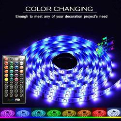 65.6FT/20M LED Strip Lights, Rusunde Ultra-Long Color Changing Light Strip Sync to Music, 600 LEDs 5050 RGB SMD Flexible Tape Light Kit with 40 Keys IR Remote and Power Adapter for Kitchen Home Party