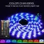 65.6FT/20M LED Strip Lights, Rusunde Ultra-Long Color Changing Light Strip Sync to Music, 600 LEDs 5050 RGB SMD Flexible Tape Light Kit with 40 Keys IR Remote and Power Adapter for Kitchen Home Party
