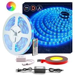 LED Strip Lights, HOMINA 16.4ft RGB 5050 LED Tape Lights, Color Changing IP20 Light Strip with 44key IR Remote and 12V Power Supply for Indoor TV Bar Home Decor