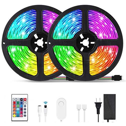 AMBOTHER RGB LED Strip Lights 32.8ft WiFi LED Light Strips Works with Alexa Google Assistant Remote APP Waterproof Dimmable Color Changing Flexible Rope Lights Sync with Music for Bedroom Home Kitchen