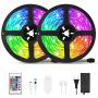 AMBOTHER RGB LED Strip Lights 32.8ft WiFi LED Light Strips Works with Alexa Google Assistant Remote APP Waterproof Dimmable Color Changing Flexible Rope Lights Sync with Music for Bedroom Home Kitchen
