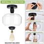Industrial Semi Flush Mount Ceiling Light, Clear Glass Shade Ceiling Light Fixture, Matte Black Finish, Modern Farmhouse Lighting for Kitchen, Dining Room, Hallway