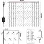 Vanthylit Curtain String Light 300 LED Multi-Colored Hanging Fairy Curtain Lights for Bedroom Living Room Wall Party Xmas Backdrop