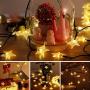Solar Star String Lights 59 Ft 110 LED, Outdoor String Light Solar and USB Powered, 8 Modes Decorative LED Twinkle Fairy Light Waterproof for Garden, Patio, Wedding, Party, Christmas Tree (Warm White)