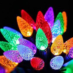 StillCool Battery Operated String Lights,16.4ft 50LED Multicolored Strawberry Lights for Garden Roof Party Christmas Halloween Decoration