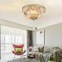 BAYCHEER Round Shaped Clear Crystal Ceiling Lghting Ftures with 3 Lghts Retro Art Dcoration Flush Mount Ceiling Light for Hallway Dining Living Room Kitchen Boudoir 9.84inch(Champagne Gold)