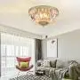 BAYCHEER Round Shaped Clear Crystal Ceiling Lghting Ftures with 3 Lghts Retro Art Dcoration Flush Mount Ceiling Light for Hallway Dining Living Room Kitchen Boudoir 9.84inch(Champagne Gold)