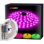 MINGER RGB LED Strip Lights with Remote Controller, 16.4ft Waterproof 5050 LED Dimmable Full Light Strip Kit with DIY Mode for Bedroom, Room, Home, Kitchen, Decoration