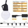 LED Outdoor String Lights 48ft RGB Patio Lights Color Changing with Remote Control Dimmable 25pcs G12 Globe Bulb String Lights Hanging Indoor Outdoor for Pergola Gazebo Bistro Cafe Backyard Lighting